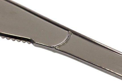 Пластиковый одноразовый нож металлик, 180 мм
