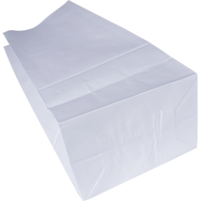Бумажный пакет с прямоугольным дном, 120*80*330 мм, 65 г/м, белый