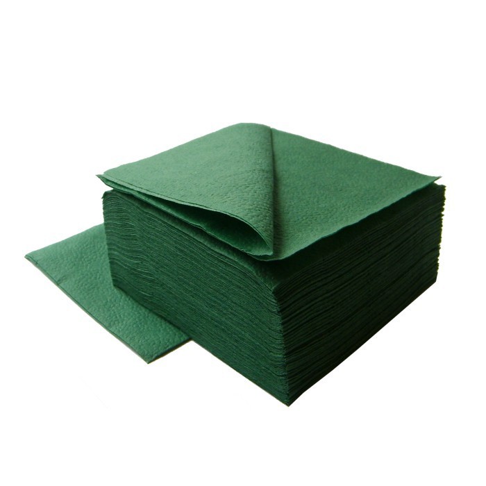 Салфетки 24х24 см, 1 слой, зелёные [360 шт в пачке]