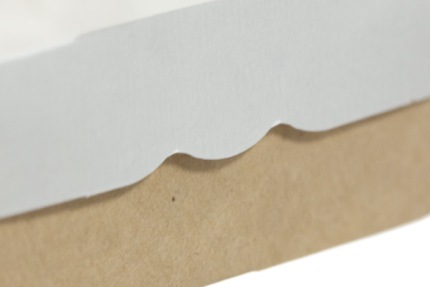 Контейнер бумажный, совмещенная крышка с окном, 1000мл, 200*120*40 мм, крафт