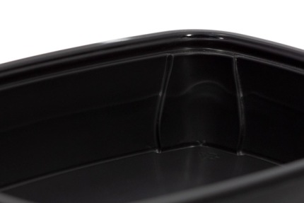 Одноразовый черный ланч-бокс для горячего PP (подходит под запайку), 230*170*50 мм