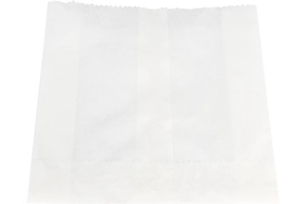 Бумажный крафт пакет с плоским дном, жиростойкий, белый, 110*35*120мм