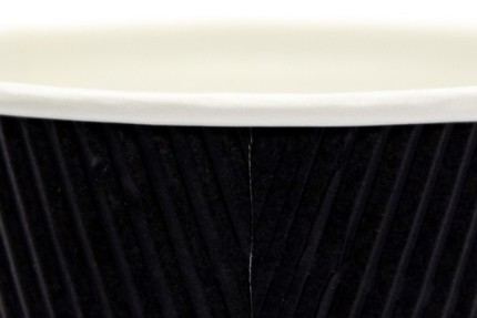 Бумажный гофрированный стакан, черный, 250 мл (макс. 280 мл)