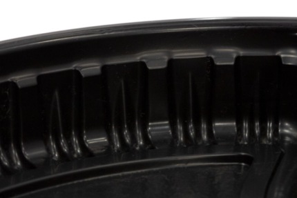Одноразовый черный 3-х секционный ланч-бокс PP, 257*202 мм