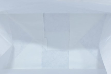 Бумажный крафт пакет с кручеными ручками, белый, 240*140*280 мм