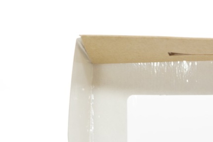 Контейнер бумажный, совмещенная крышка с окном, 1000мл, 200*120*40 мм, крафт
