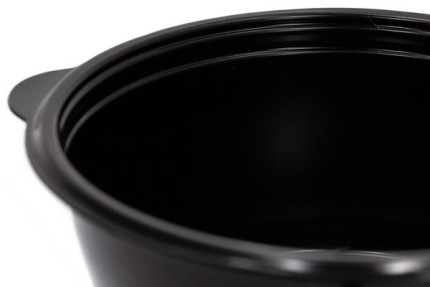 Пластиковый герметичный контейнер для горячего PP (подходит под запайку), черный, 500 мл