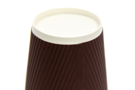 Бумажный гофрированный стакан, коричневый, 250 мл (макс. 280 мл)