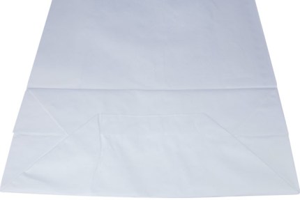 Бумажный крафт пакет с плоскими ручками, белый, 350*150*450 мм