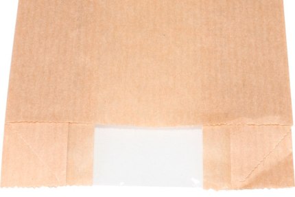 Бумажный крафт пакет с плоским дном и окном, 90(окно-35)*330 мм