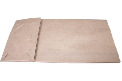 Бумажный крафт пакет без ручек с прямоугольным дном и окном, 100*60*200 мм