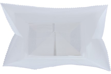 Бумажный пакет с прямоугольным дном, 80*50*170 мм, 65 г/м, белый