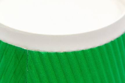 Бумажный гофрированный стакан, зеленый, 350 мл (макс. 400 мл)