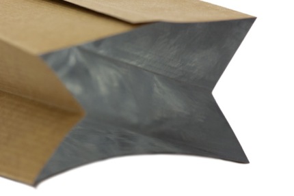 Бумажный плоский и метализированный крафт пакет, 120*70*300 мм