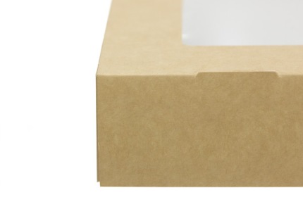 Крафт коробка с крышкой, бумажный контейнер, 1500 мл