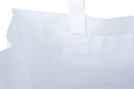 Бумажный крафт пакет с плоскими ручками, белый, 280*150*320 мм