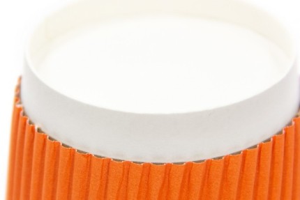 Бумажный гофрированный стакан, оранжевый, 250 мл (макс. 280 мл)
