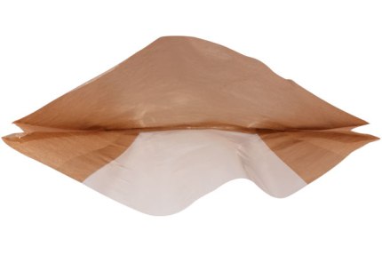 Бумажный крафт пакет с плоским дном и окном, 140(окно-60)*60*250 мм