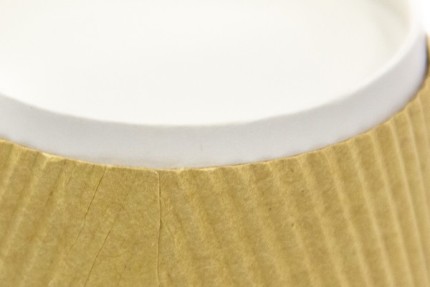 Бумажный гофрированный стакан, крафт, 350 мл (макс. 400 мл)