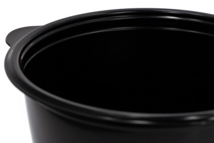 Пластиковый герметичный контейнер для горячего PP (подходит под запайку), черный, 750 мл