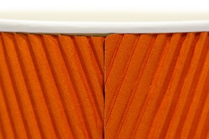 Бумажный гофрированный стакан, оранжевый, 360 мл (макс. 420 мл)