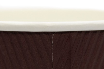 Бумажный гофрированный стакан, коричневый, 400 мл (макс. 450 мл)