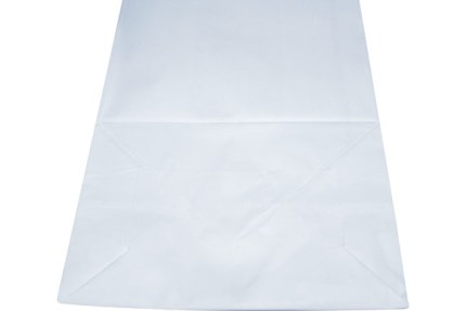 Бумажный пакет с прямоугольным дном, 120*80*250 мм, 65 г/м, белый