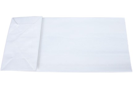 Бумажный крафт пакет с прямоугольным дном, белый, 80*50*170 мм