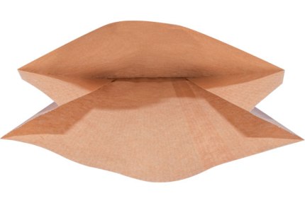 Бумажный крафт пакет с плоским дном, ламинированный, 140*70*250 мм