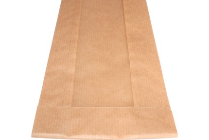Бумажный крафт пакет с плоским дном и окном, 110 (окно-50)*330 мм