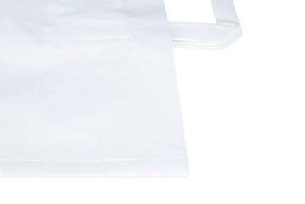 Бумажный крафт пакет с плоскими ручками, белый, 320*200*370 мм