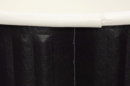 Двухслойный рифленый бумажный стакан, черный, 250 мл (макс. 270 мл)
