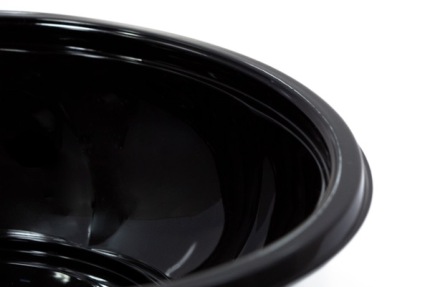 Круглый черный одноразовый PET контейнер, 194*99 мм, 1000 мл