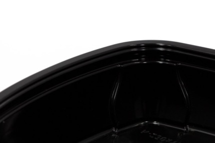 Одноразовый черный ланч-бокс PP, 257*202 мм