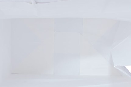 Бумажный крафт пакет с кручеными ручками, белый, 220*120*250 мм