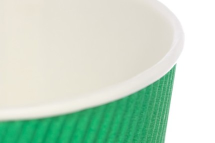 Бумажный гофрированный стакан, зеленый, 250 мл (макс. 270 мл)