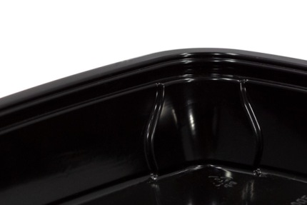 Одноразовый ланч-бокс для горячего ПП 230*170*40 мм, 700 мл, черный (подходит под запайку)