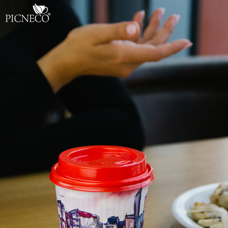 товар Крышка для бумажного стакана, 90 мм, красная глянцевая V3-0004