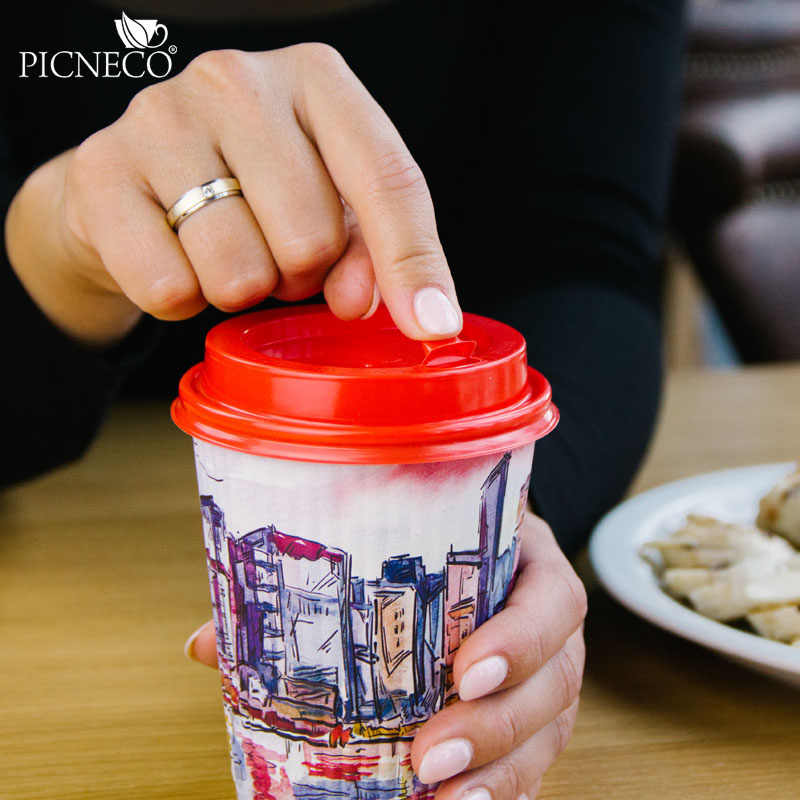 товар Крышка для бумажного стакана, 90 мм, красная глянцевая V3-0004