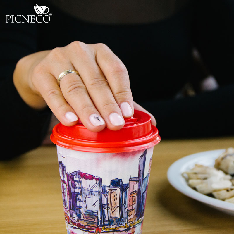 товар Крышка для бумажного стакана, 90 мм, красная глянцевая V3-0004