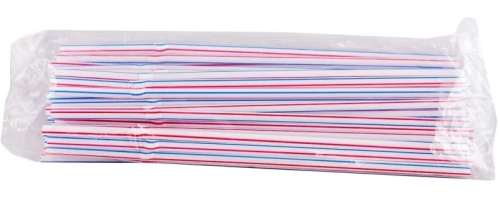 товар Пластиковые трубочки в полоску c изгибом 210*5 мм TBPL013