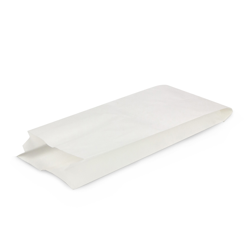 Бумажный пакет с плоским дном, 140*60*370 мм, белый