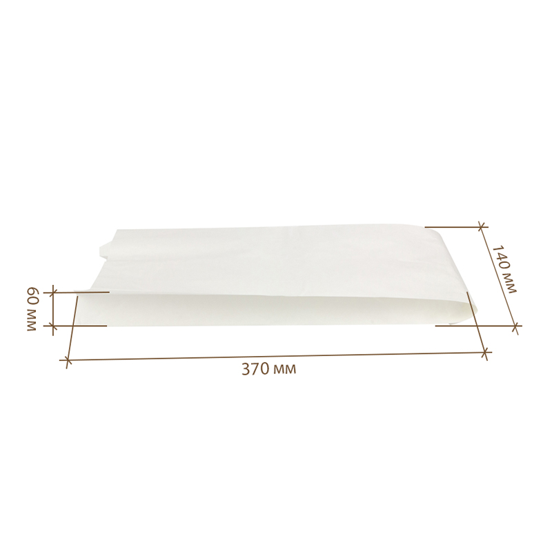 товар Бумажный пакет с плоским дном, 140*60*370 мм, белый V2-1013