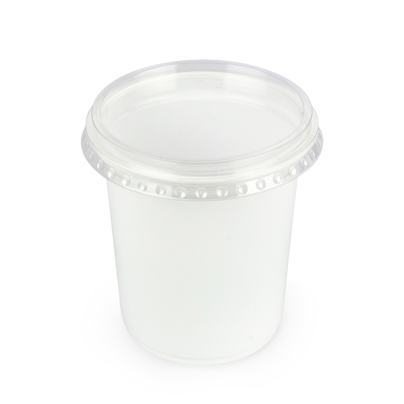 товар Круглый контейнер белый ПП (подходит под запайку), 400 мл, D=95 мм PK9540B