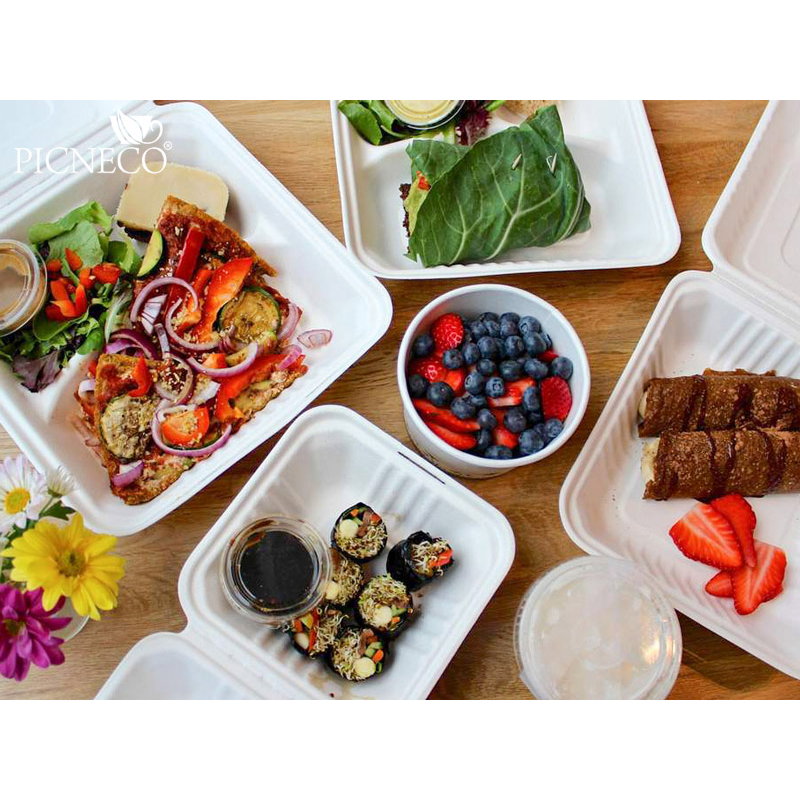 товар Ланч бокс для еды одноразовый белый, 2 секции LB023