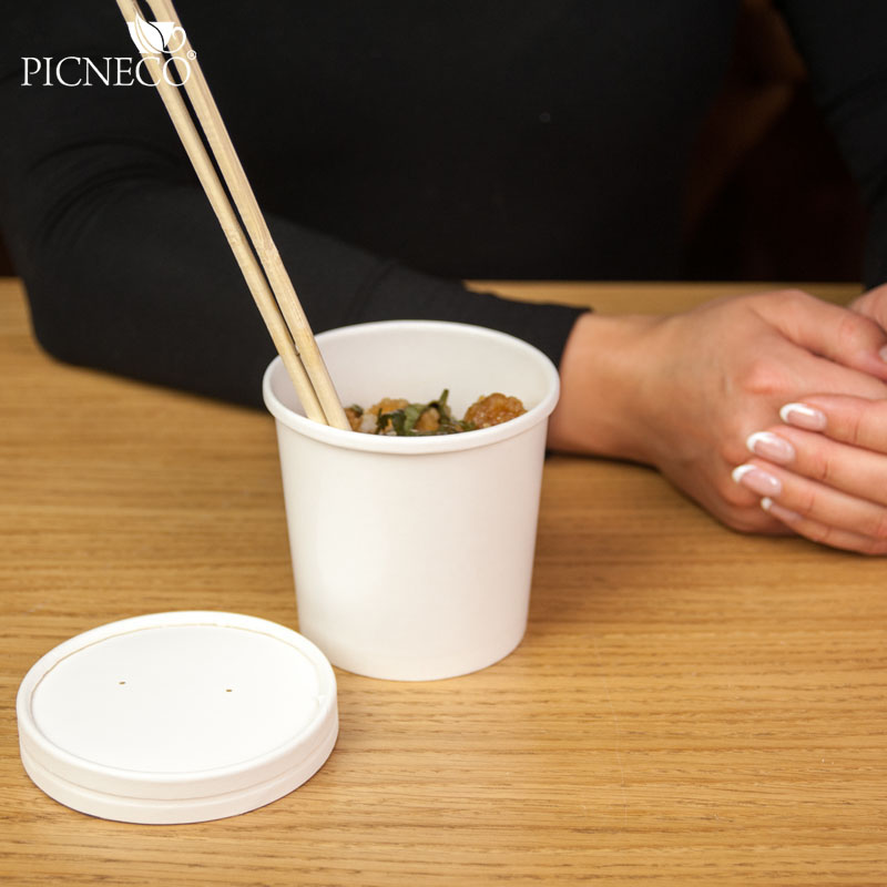 товар Одноразовая супница с бумажной крышкой белая, 320 мл (макс. 360 мл) BK044