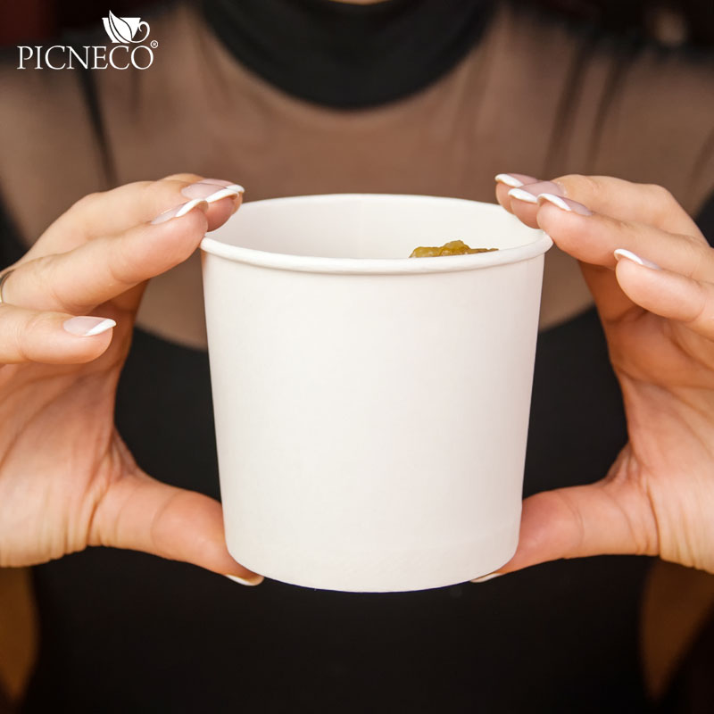 товар Одноразовая супница с бумажной крышкой белая, 320 мл (макс. 360 мл) BK044