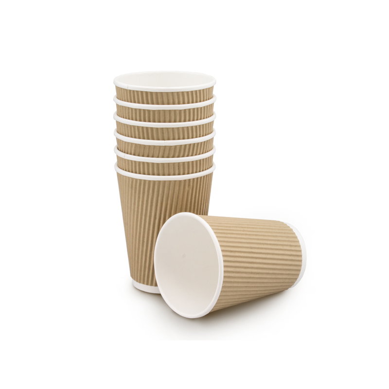 товар Бумажный гофрированный стакан, крафт, 350 мл (макс. 400 мл) STG035Kr