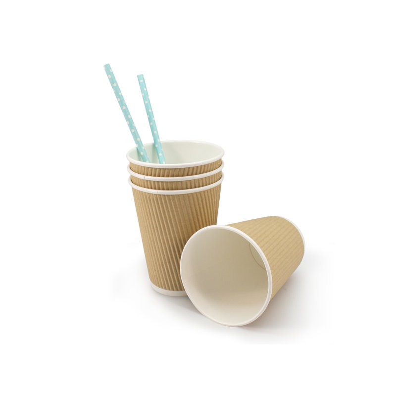 товар Бумажный гофрированный стакан, крафт, 350 мл (макс. 400 мл) STG035Kr