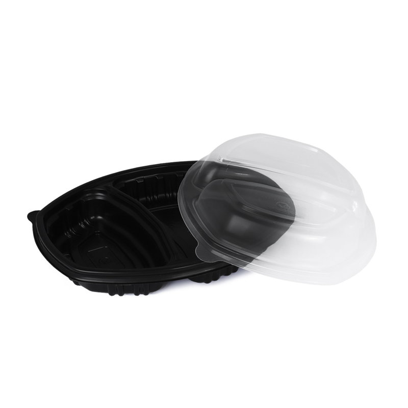 товар Ланчбокс 2-х секционный PP, черный, 257*202*37 мм, 800 мл, серия СпК-257-2 PLB2572